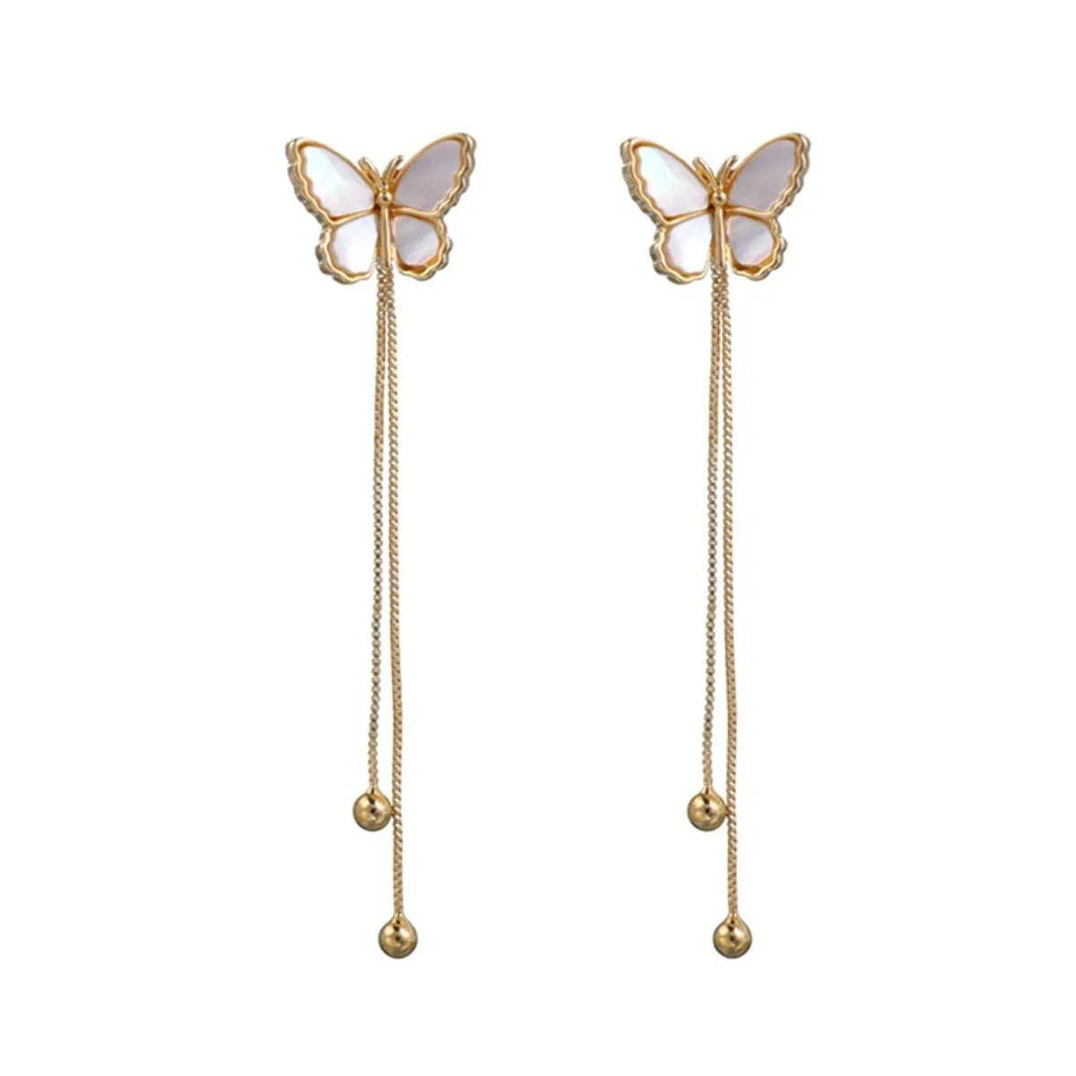 Sweet Simple Style Tassel Butterfly Alloy Enamel Plating Women's Drop Earrings