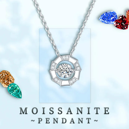 Sweet Snowflake Sterling Silver Gra Plating Inlay Moissanite Rhodium Plated Pendant Necklace