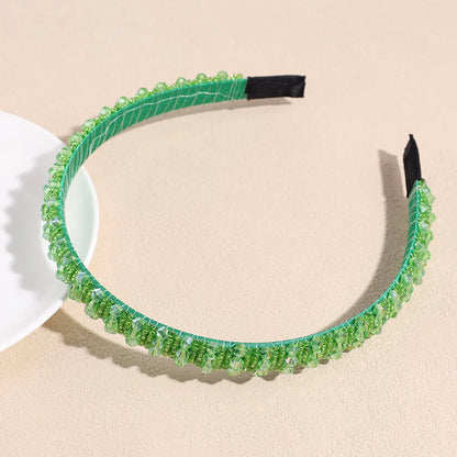 Sweet Solid Color Artificial Crystal Hair Band