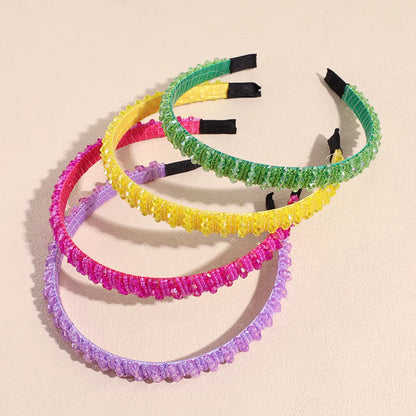 Sweet Solid Color Artificial Crystal Hair Band