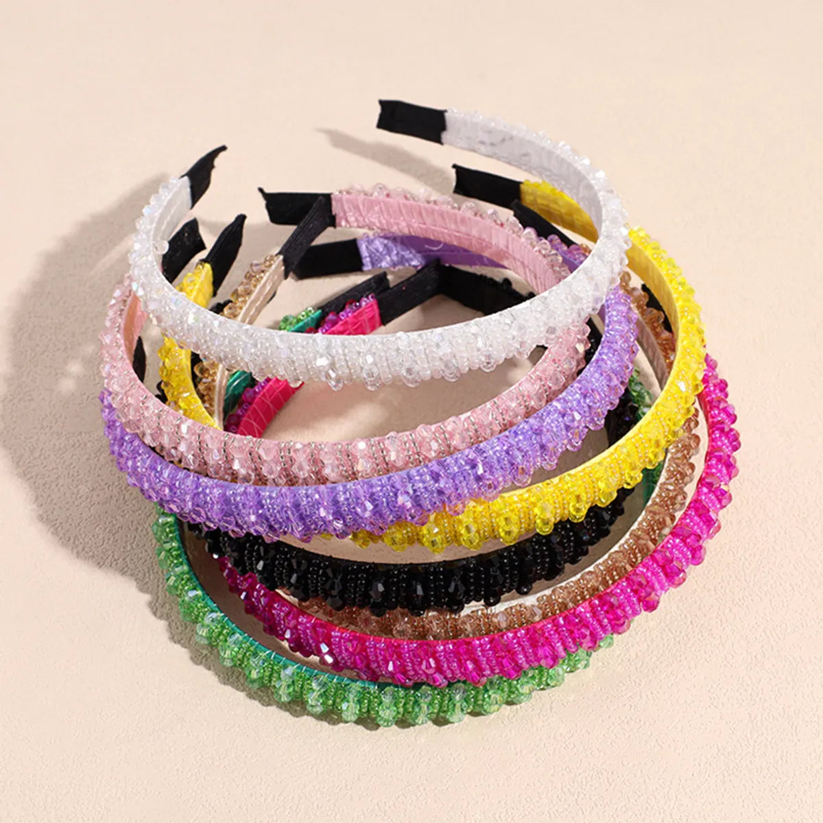 Sweet Solid Color Artificial Crystal Hair Band