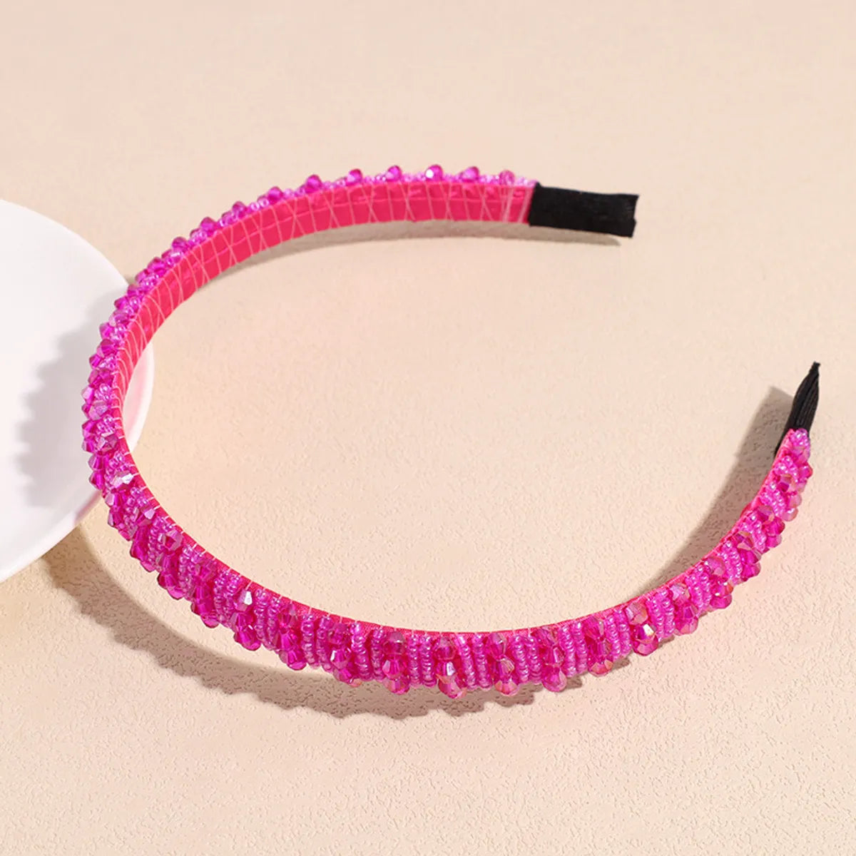 Sweet Solid Color Artificial Crystal Hair Band