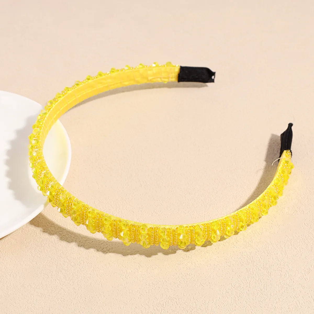 Sweet Solid Color Artificial Crystal Hair Band