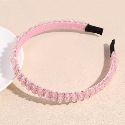 Sweet Solid Color Artificial Crystal Hair Band