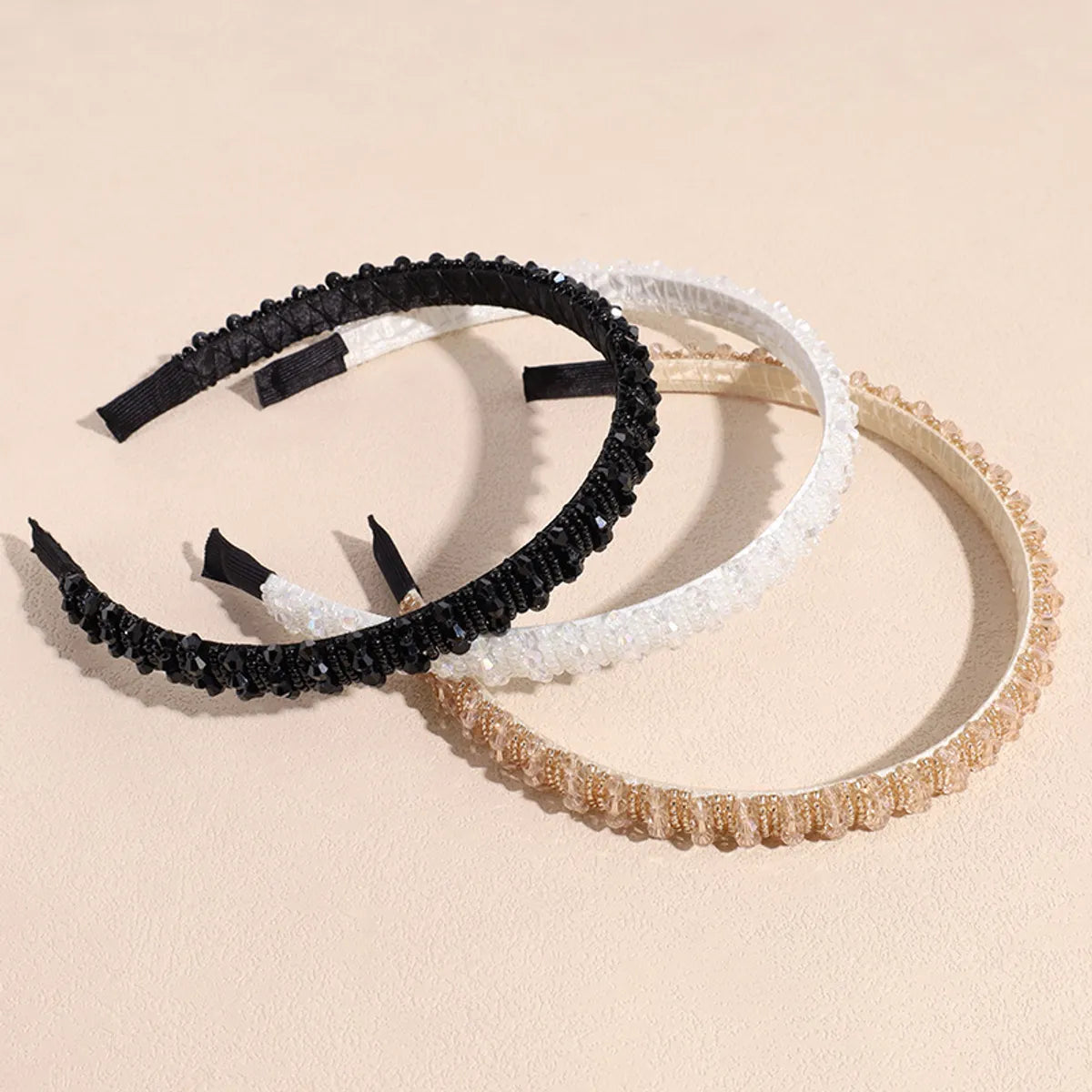 Sweet Solid Color Artificial Crystal Hair Band