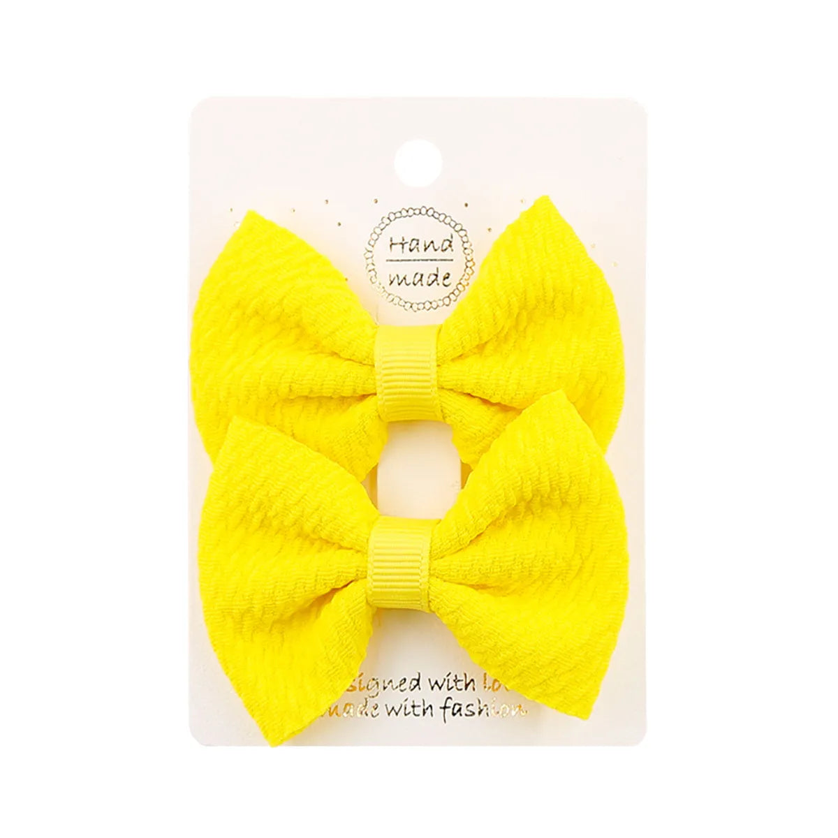 Sweet Solid Color Bow Knot Cloth Hair Clip