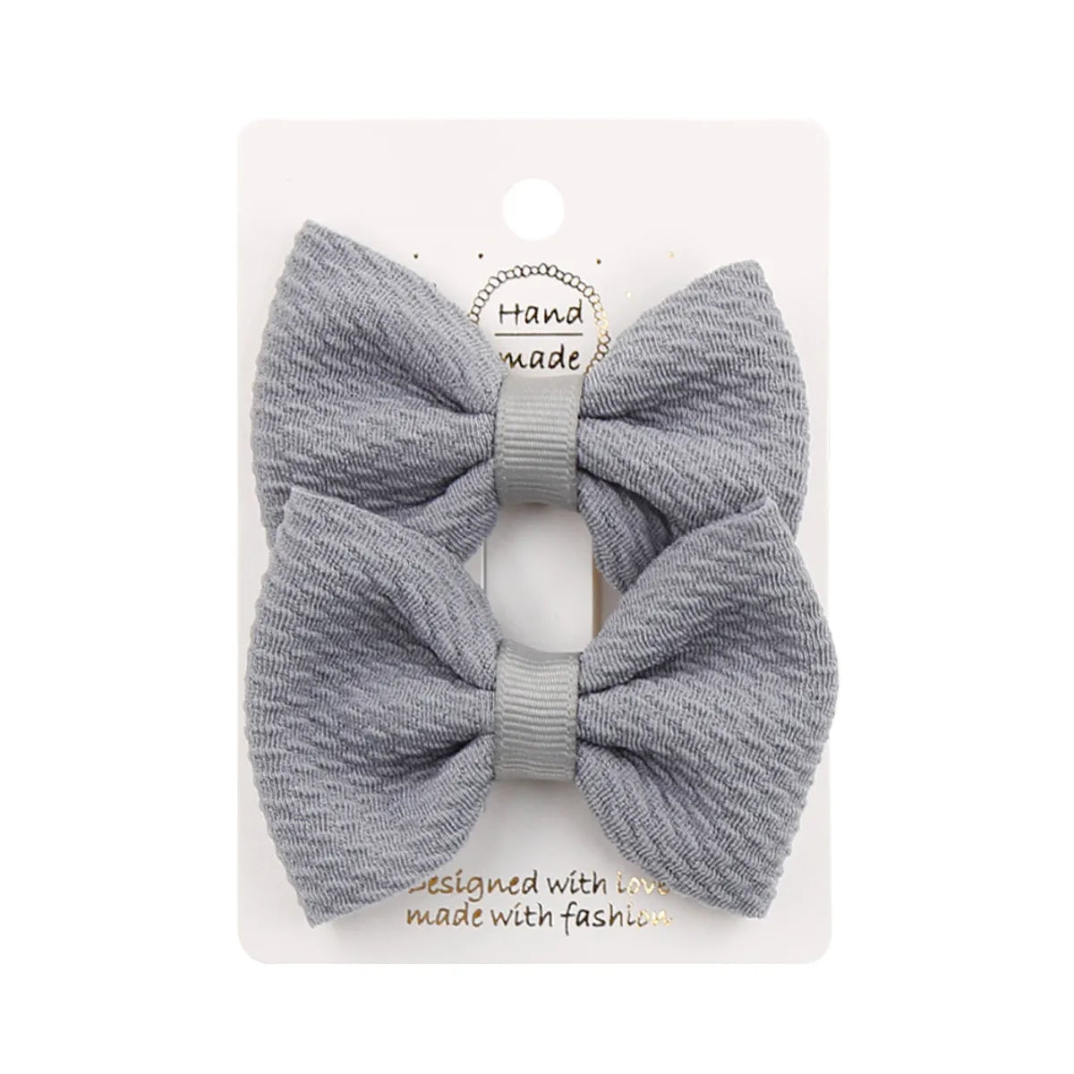 Sweet Solid Color Bow Knot Cloth Hair Clip