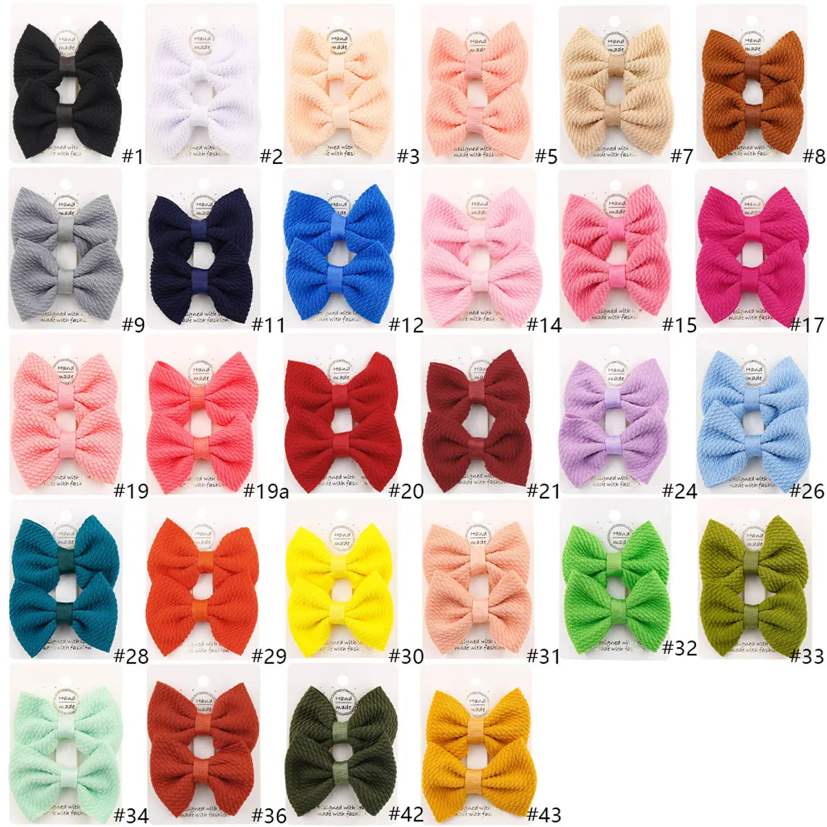 Sweet Solid Color Bow Knot Cloth Hair Clip