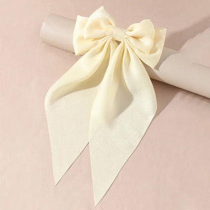 Sweet Solid Color Cloth Bow Knot Hair Clip 1 Piece