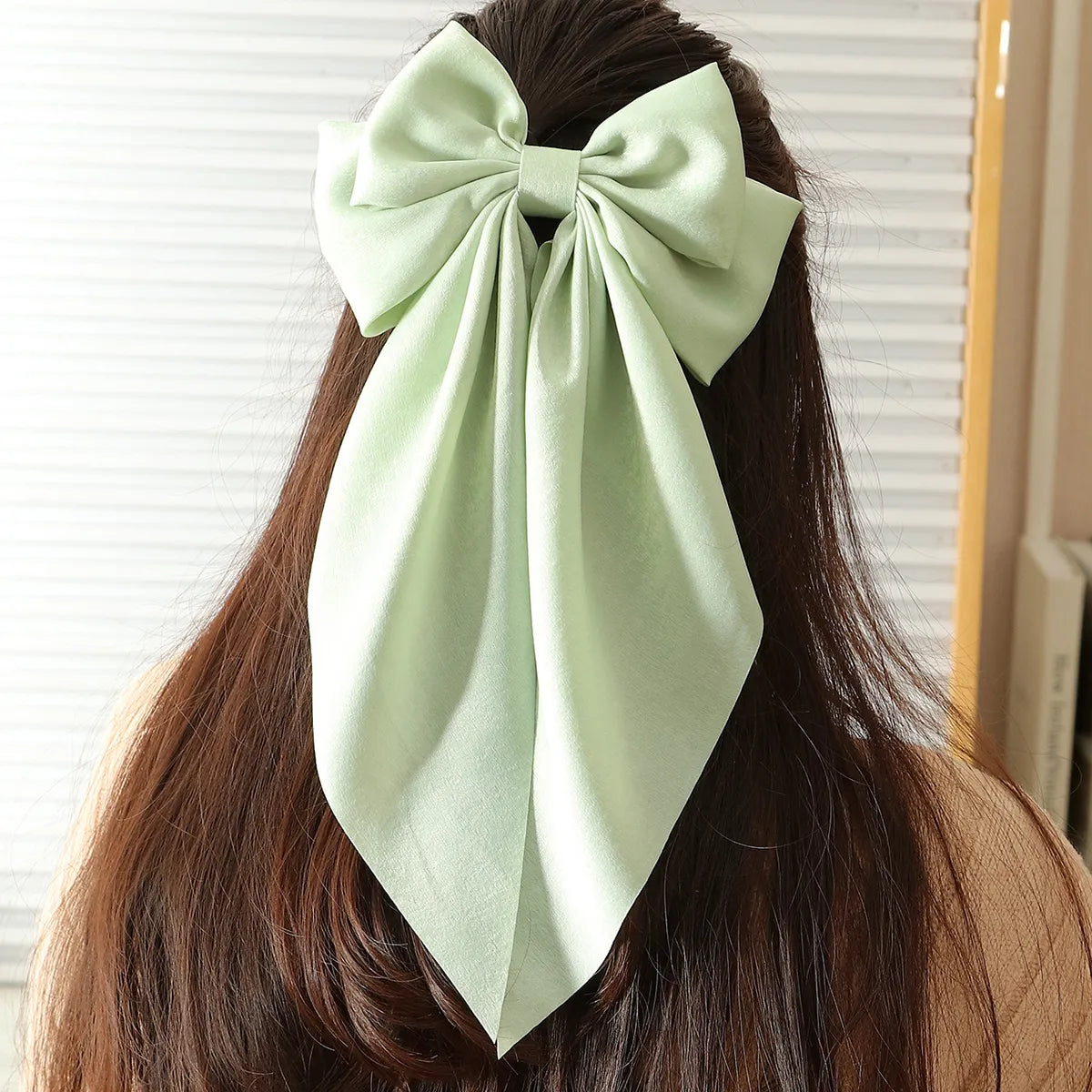 Sweet Solid Color Cloth Bow Knot Hair Clip 1 Piece