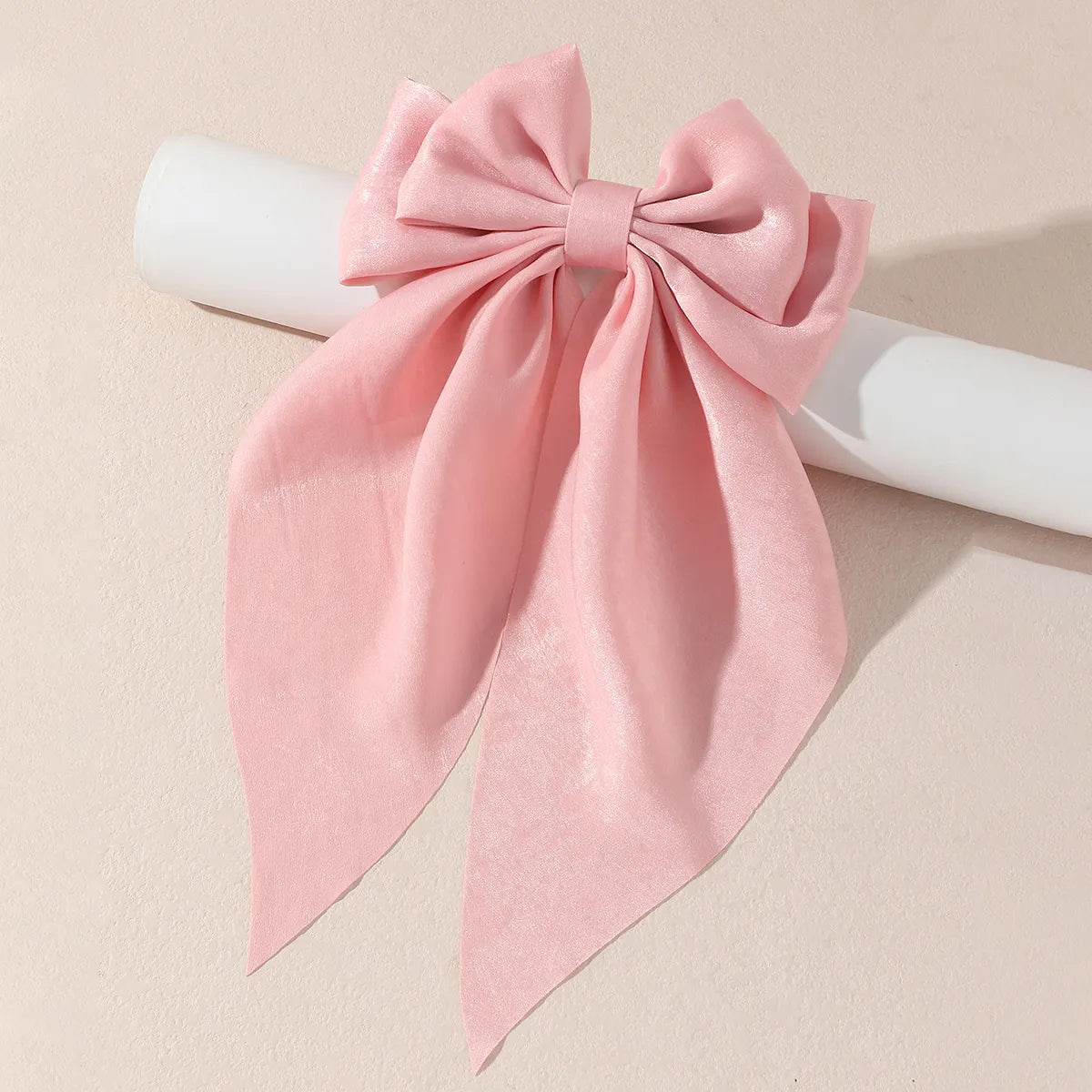 Sweet Solid Color Cloth Bow Knot Hair Clip 1 Piece