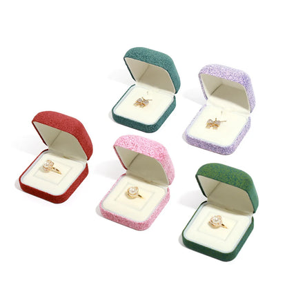 Sweet Solid Color Flannel Iron Jewelry Boxes