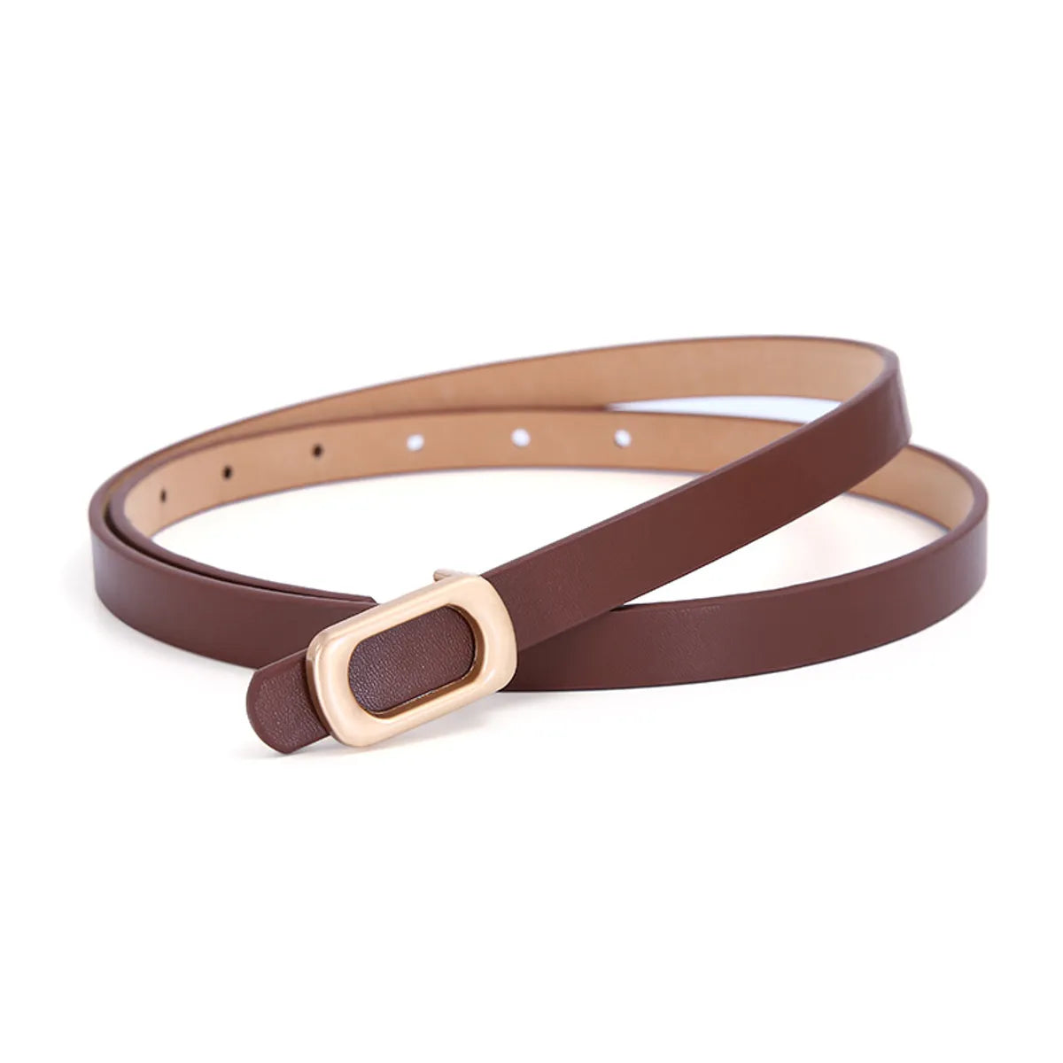 Sweet Solid Color Imitation Leather Alloy Plating Women'S Leather Belts