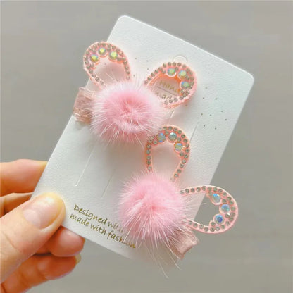 Sweet Solid Color Imitation Mink Hair Clip