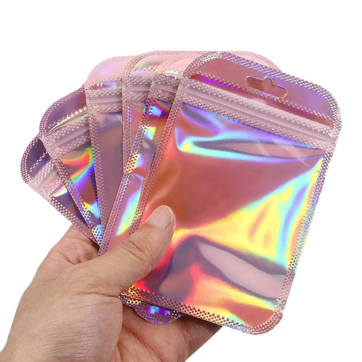 Sweet Solid Color Plastic Printing Jewelry Packaging Bags