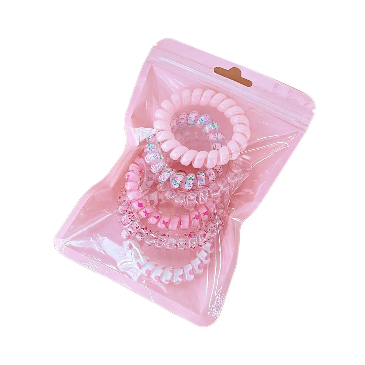 Women'S Sweet Solid Color Plastic Resin Hair Tie