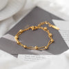 304 Stainless Steel 18K Gold Plated Sweet Plating Solid Color Bracelets Necklace