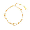 304 Stainless Steel 18K Gold Plated Sweet Plating Solid Color Bracelets Necklace