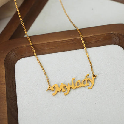 Sweet Solid Color Titanium Steel Plating 18k Gold Plated Necklace