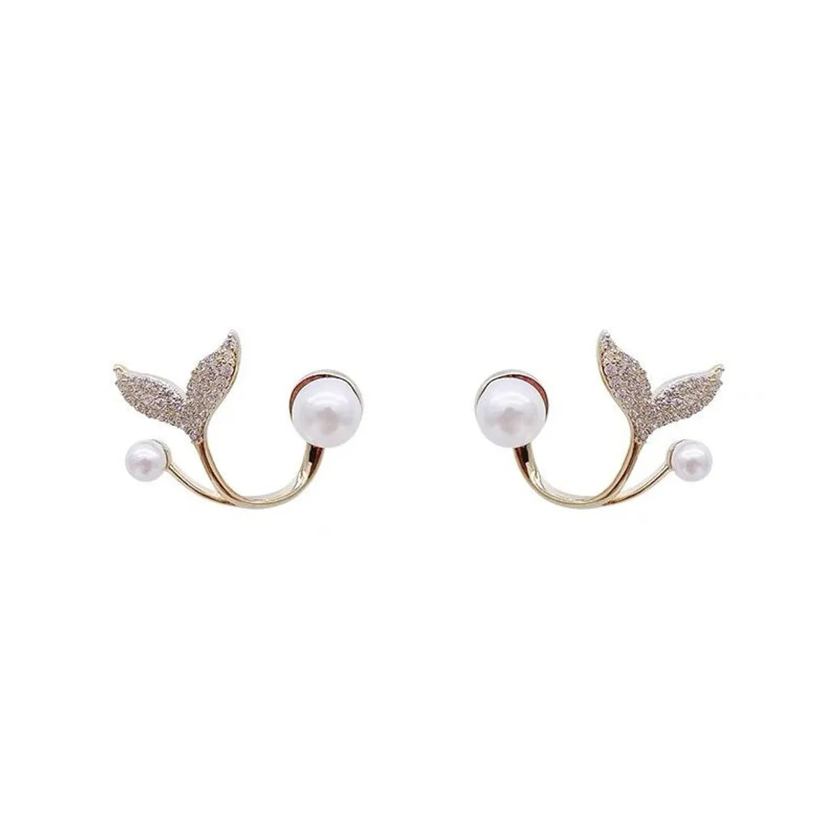 Sweet Square Heart Shape Bow Knot Imitation Pearl Alloy Rhinestone Inlay Opal Women's Earrings 1 Pair