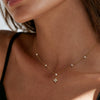Sweet Stainless Steel Flower Geometric Pendant Necklace With Delicate Plated Collarbone Chain And Lobster Clasp For Women