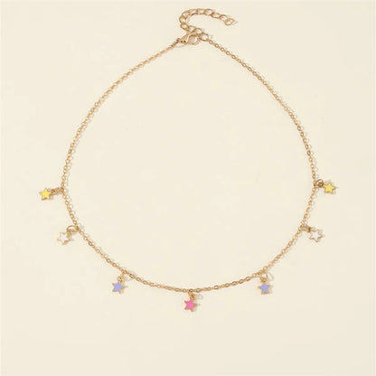 Sweet Star Alloy Chain Women'S Necklace