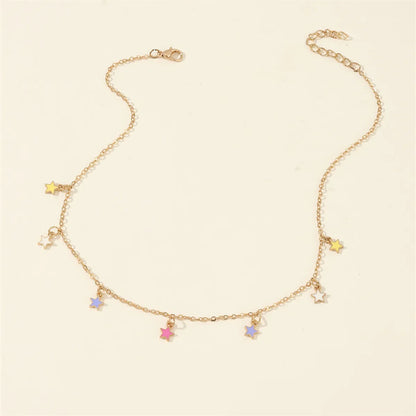 Sweet Star Alloy Chain Women'S Necklace