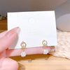 Sweet Star Heart Shape Bow Knot Copper Inlay Artificial Pearls Rhinestones Opal Earrings 1 Pair