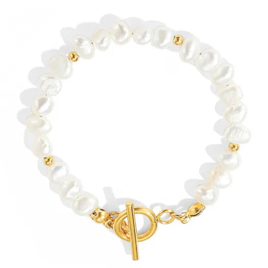 Sweet Star Pearl Titanium Steel Bracelets 1 Piece