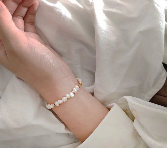 Sweet Star Pearl Titanium Steel Bracelets 1 Piece