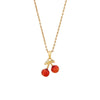 Sweet Strawberry Cherry Pendant Fashion Stainless Steel Clavicle Chain Jewelry With Fruit Pattern