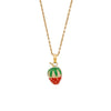 Sweet Strawberry Cherry Pendant Fashion Stainless Steel Clavicle Chain Jewelry With Fruit Pattern