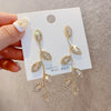 Sweet Streetwear Fruit Heart Shape Flower Alloy Enamel Plating Inlay Artificial Pearls Rhinestones Women'S Drop Earrings