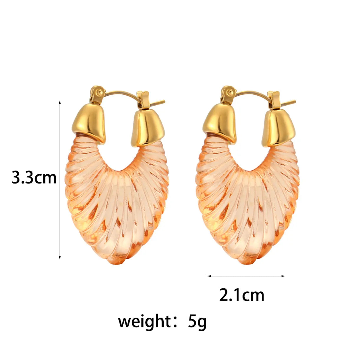 Sweet Stripe Transparent Arylic Gold Plated Earrings