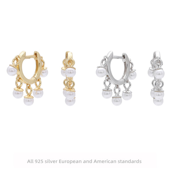 Sweet Style 925 Sterling Silver Pearl Earrings For Women