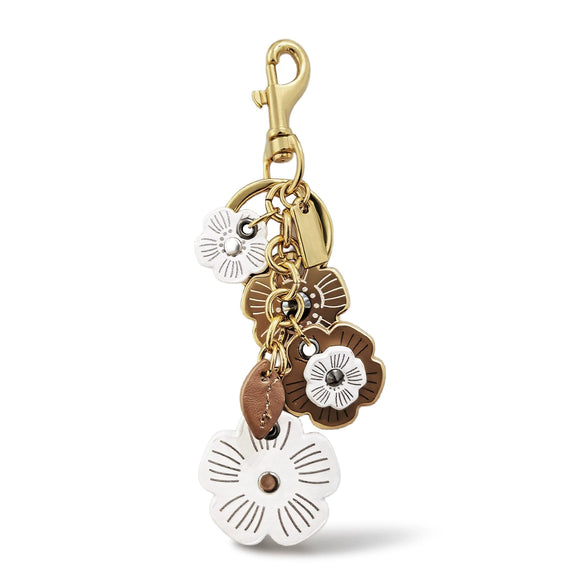 Sweet Style Sunflower And Rose Bouquet Hand Knitted Yarn Keychain Pendant With Copper Accent Gift For Women