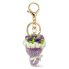 Sweet Style Sunflower And Rose Bouquet Hand Knitted Yarn Keychain Pendant With Copper Accent Gift For Women