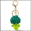 Sweet Style Sunflower And Rose Bouquet Hand Knitted Yarn Keychain Pendant With Copper Accent Gift For Women