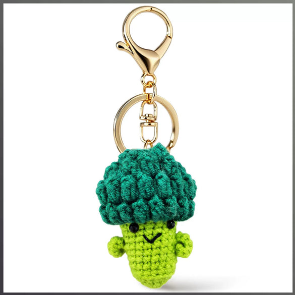 Sweet Style Sunflower And Rose Bouquet Hand Knitted Yarn Keychain Pendant With Copper Accent Gift For Women
