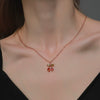 Sweet Temperament Fruit Cherry Copper Women's Necklace With Zircon Inlay And Electroplating Cross Chain