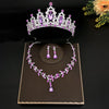 Sweet Water Droplets Heart Shape Alloy Plating Inlay Rhinestones Women'S Crown Earrings Necklace