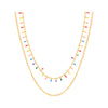 Sweet Water Droplets Titanium Steel Tassel Chain Zircon Necklace 1 Piece