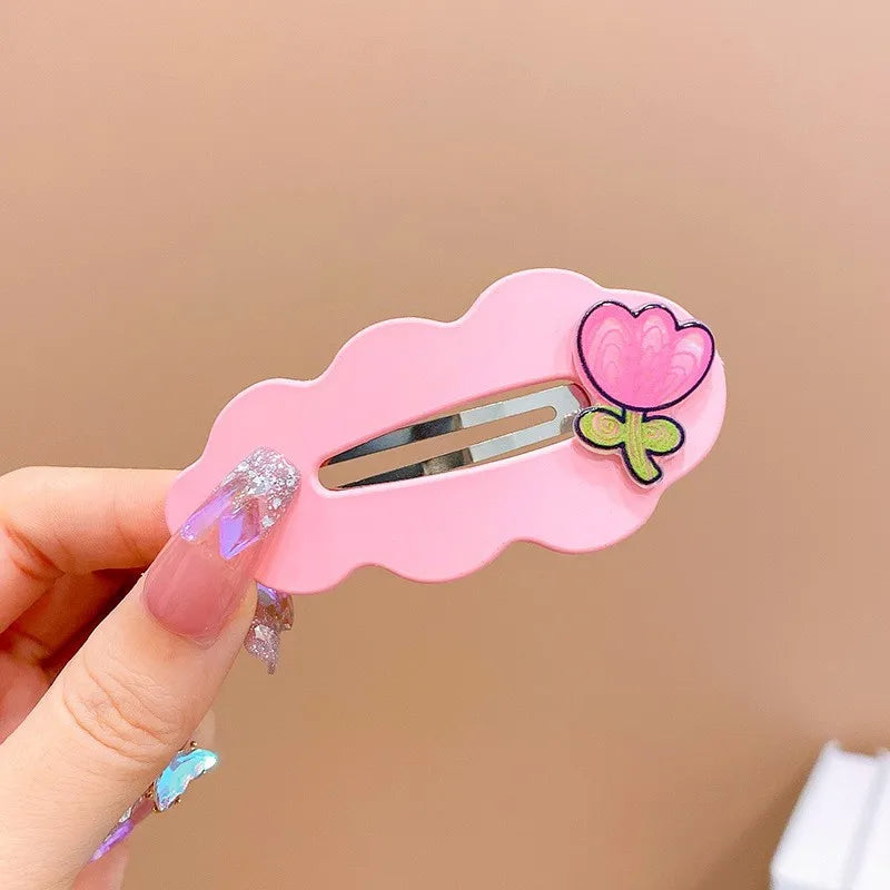 Kid'S Sweet Waves Heart Shape Arylic Stoving Varnish Hair Clip