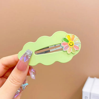 Kid'S Sweet Waves Heart Shape Arylic Stoving Varnish Hair Clip