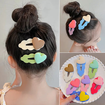 Kid'S Sweet Waves Heart Shape Arylic Stoving Varnish Hair Clip