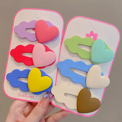 Kid'S Sweet Waves Heart Shape Arylic Stoving Varnish Hair Clip