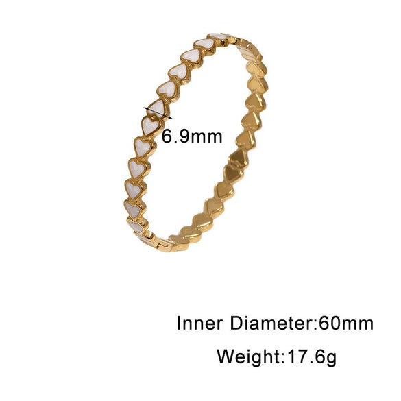 Sweetheart Stainless Steel Bracelet With Retro Heart Design Colorfast Plated Finish And Secure Clasp