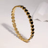Sweetheart Stainless Steel Bracelet With Retro Heart Design Colorfast Plated Finish And Secure Clasp