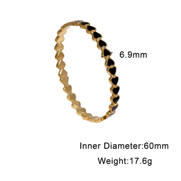 Sweetheart Stainless Steel Bracelet With Retro Heart Design Colorfast Plated Finish And Secure Clasp
