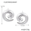 Swivel Thread Gold Plated Titanium Steel Earrings And Ring Set With Diamond Design Sense And Electroplating Treatment For Women